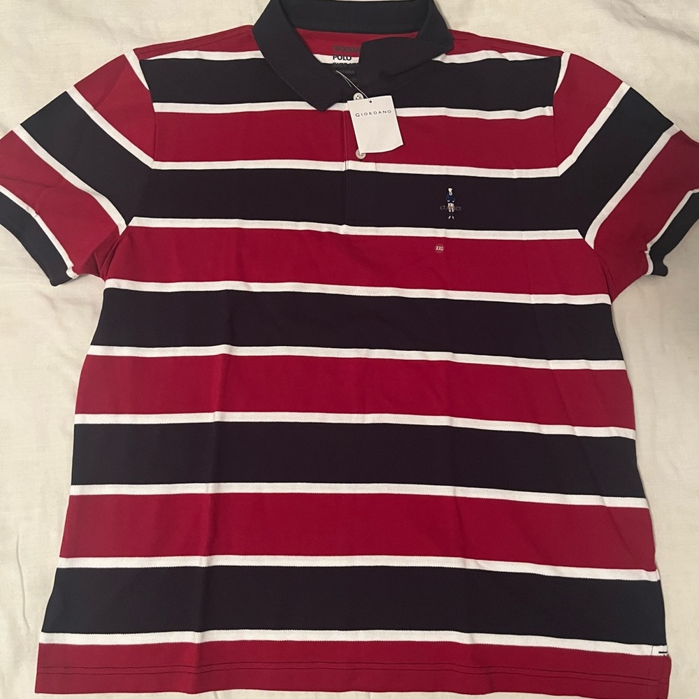 BRAND NEW XXL GIORDANO POLO POLO RED/WHITE/BLACK